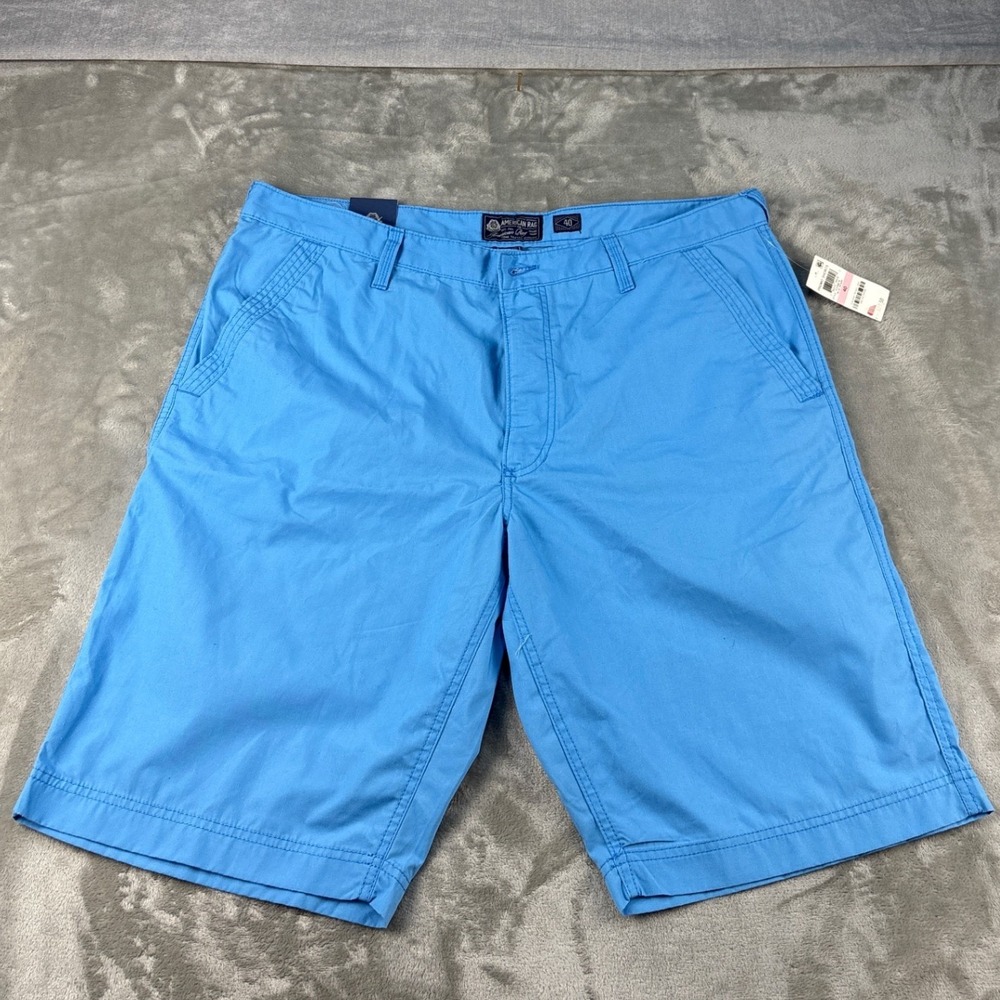 American Rag Mens Blue Wharf Chino Shorts Size 40 NWT Flat Front Casual Summer